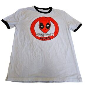 Marvel Deadpool X-Force Ringer T-Shirt Mens Medium Gray BoxLunch Graphic Tee